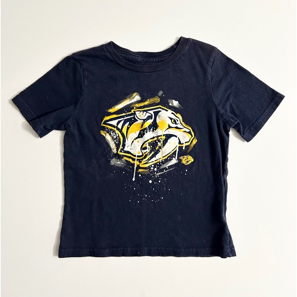 NHL Other - NHL Nashville Predators Kids Navy Blue Graphic T-Shirt Size Small 4 Hockey Tee